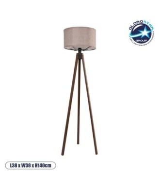 GLOBOSTAR® SAGA 204-0049 Μοντέρνο Επιδαπέδιο Φωτιστικό με Ντουί 1 x E27 AC 220-240V IP20 - Καφέ & Ροζ - Μ38 x Π38 x Υ140cm